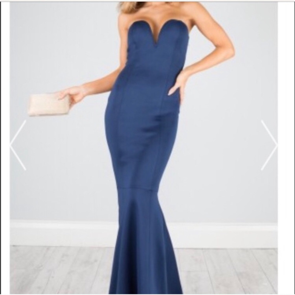 Strapless mermaid evening gown